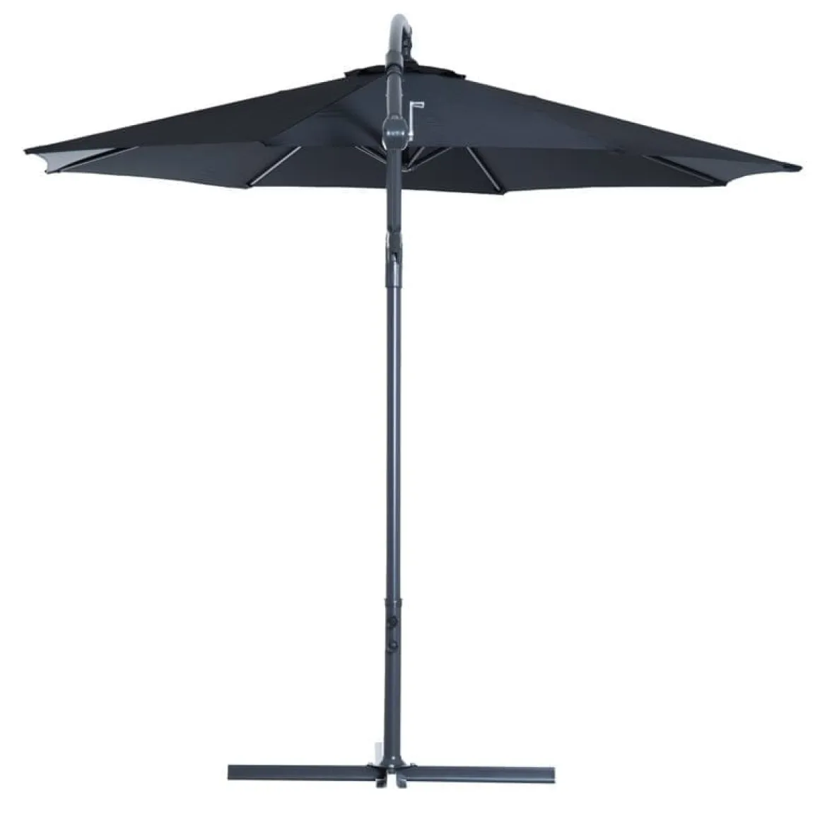 Sombrilla Outsunny poste excéntrico con manivela negro 3x2,5 m