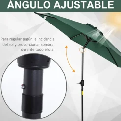 Sombrilla Outsunny reclinable con manivela 270x235 cm