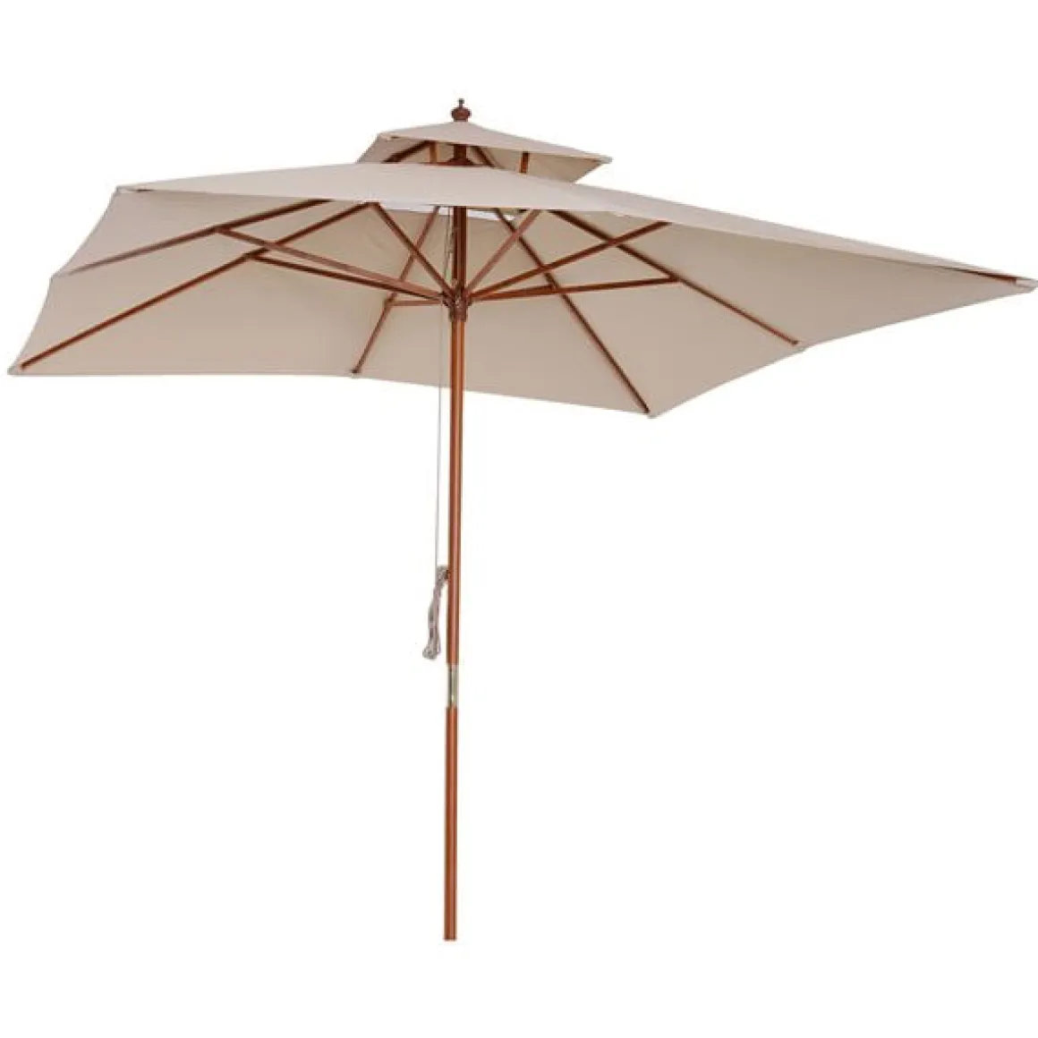 Sombrilla Outsunny rectangular bambú natural 297x300x300 cm