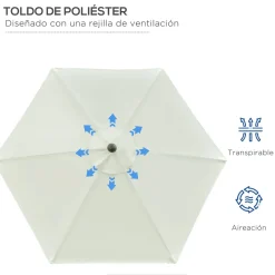 Sombrilla Portland Outsunny ángulo ajustable Ø230x216 cm