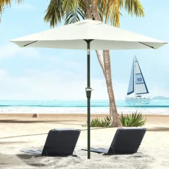 Sombrilla Portland Outsunny ángulo ajustable Ø230x216 cm