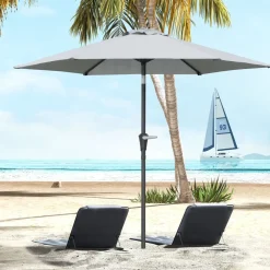 Sombrilla Portland Outsunny ángulo ajustable Ø230x216 cm