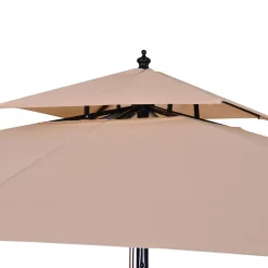 Sombrilla Rhio Outsunny 8 varillas doble techo beige 300x300 cm
