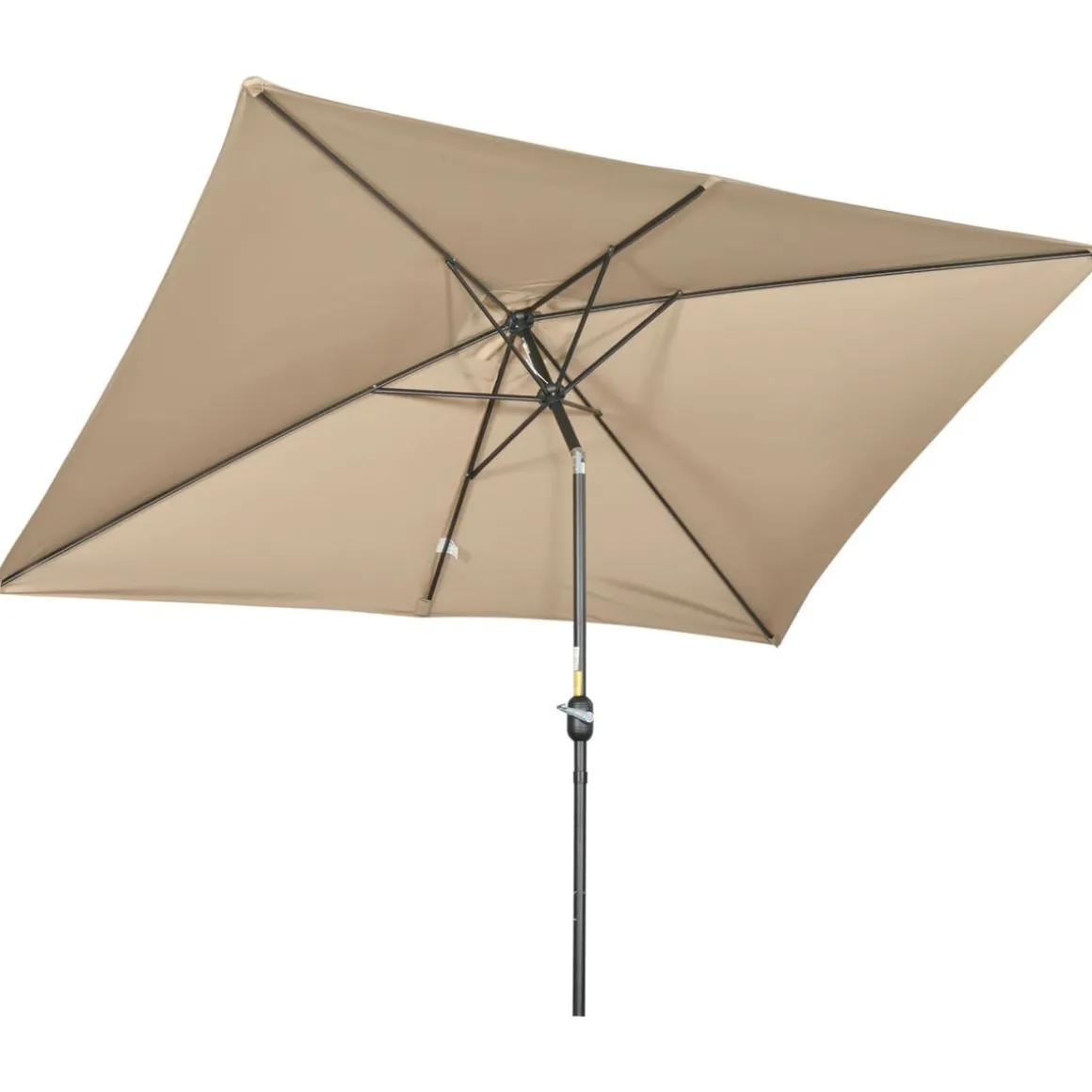 Sombrilla Sand Outsunny inclinable + plegable marrón 253x295x195 cm