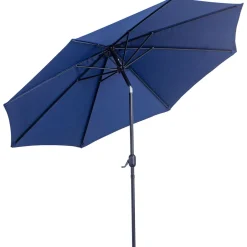 Sombrilla Sevilla Outsunny doble techo inclinable + manivela azul Ø295x250 cm