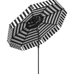 Sombrilla Zebra Outsunny inclinable doble techo blanco/negro Ø263x251 cm