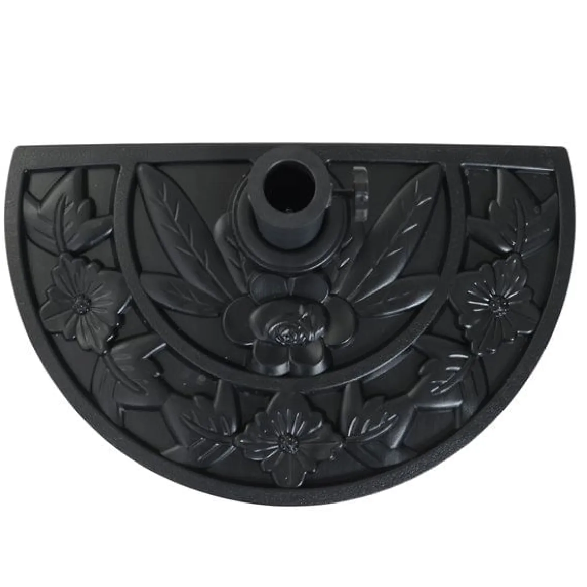 Soporte de sombrilla semicircular Outsunny ajuste universal negro 32x50x32 cm