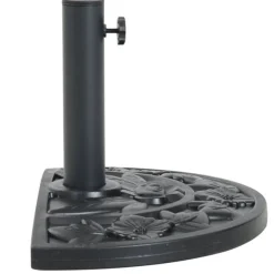 Soporte de sombrilla semicircular Outsunny ajuste universal negro 32x50x32 cm