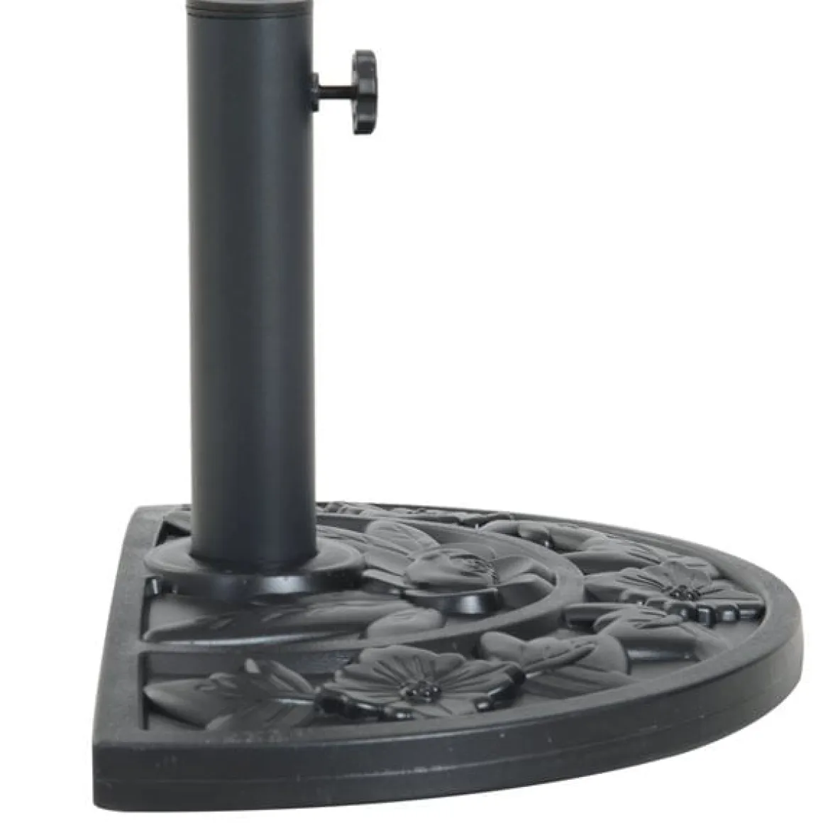 Soporte de sombrilla semicircular Outsunny ajuste universal negro 32x50x32 cm