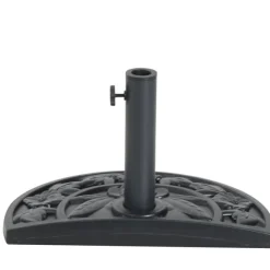 Soporte de sombrilla semicircular Outsunny ajuste universal negro 32x50x32 cm