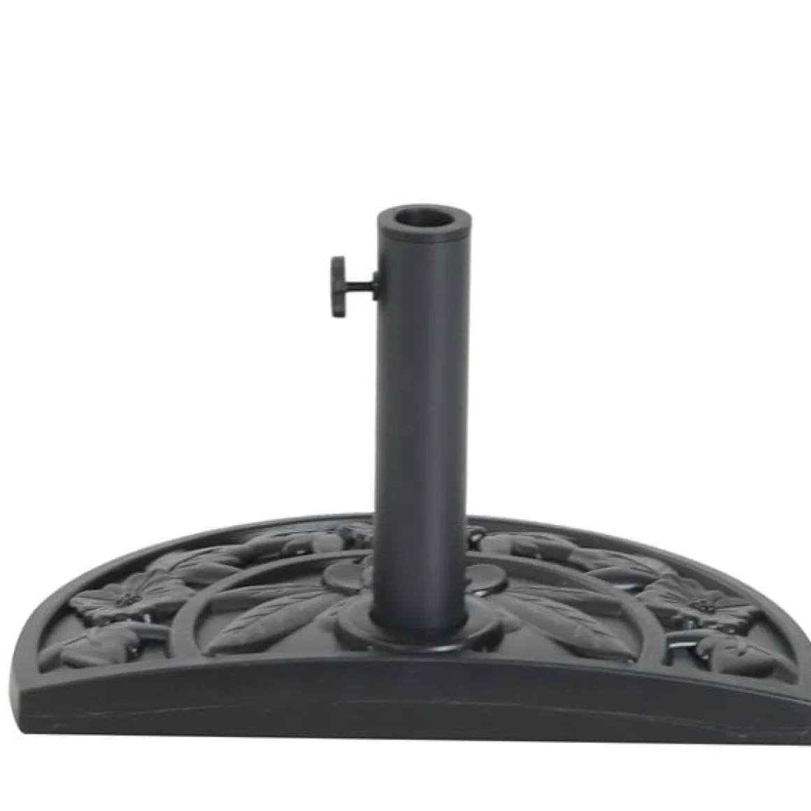 Soporte de sombrilla semicircular Outsunny ajuste universal negro 32x50x32 cm