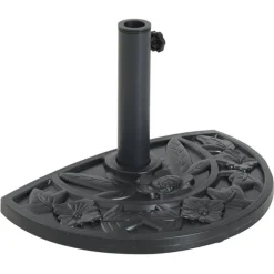 Soporte de sombrilla semicircular Outsunny ajuste universal negro 32x50x32 cm