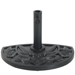 Soporte de sombrilla semicircular Outsunny ajuste universal negro 32x50x32 cm