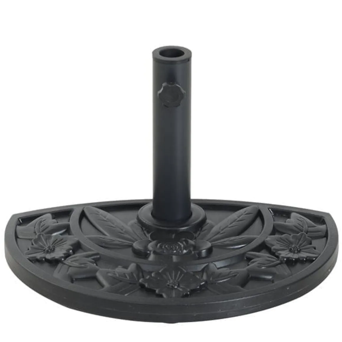 Soporte de sombrilla semicircular Outsunny ajuste universal negro 32x50x32 cm