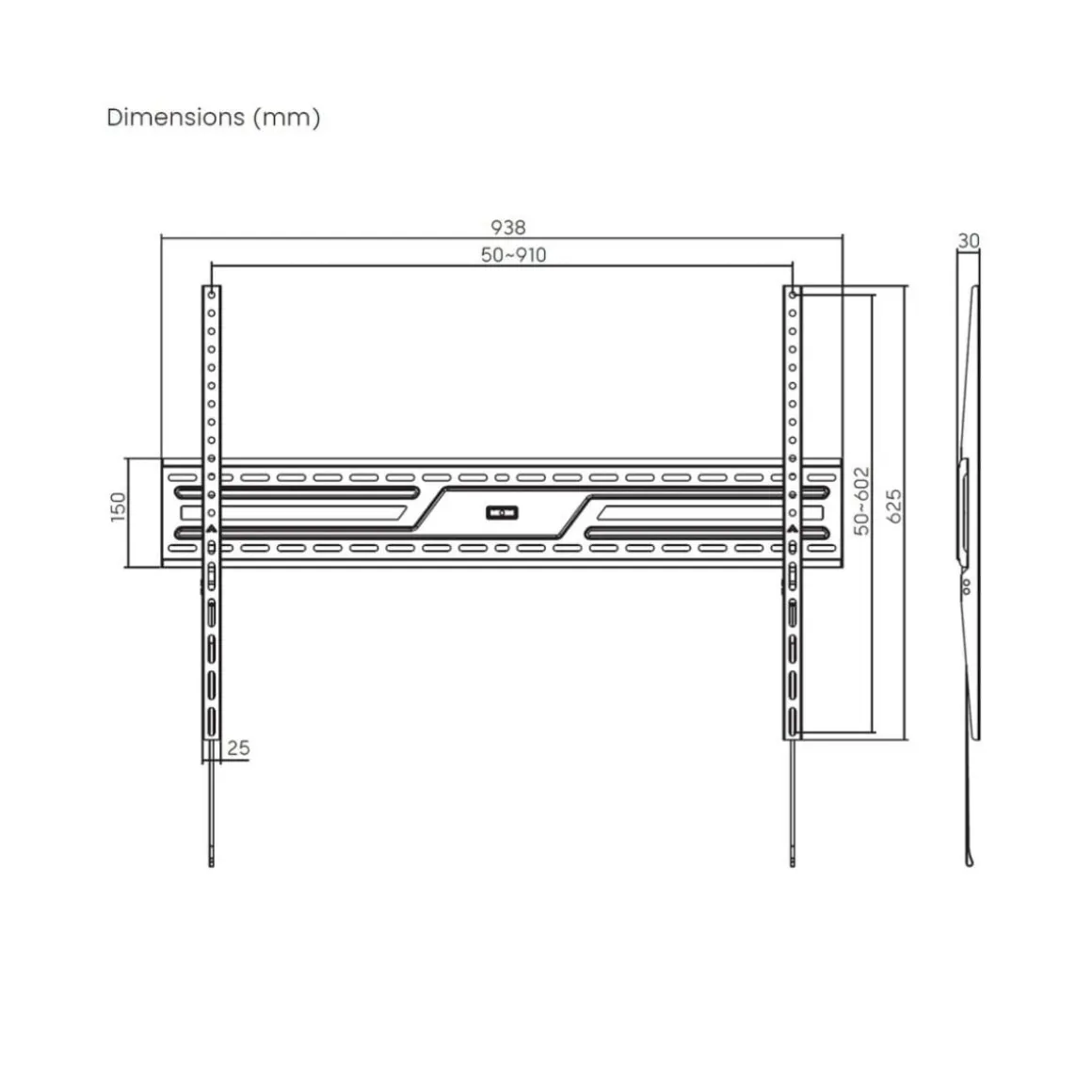 Soporte de TV Aisens WT100F-317 43"-100" ultradelgado + nivel de burbuja para pared negro
