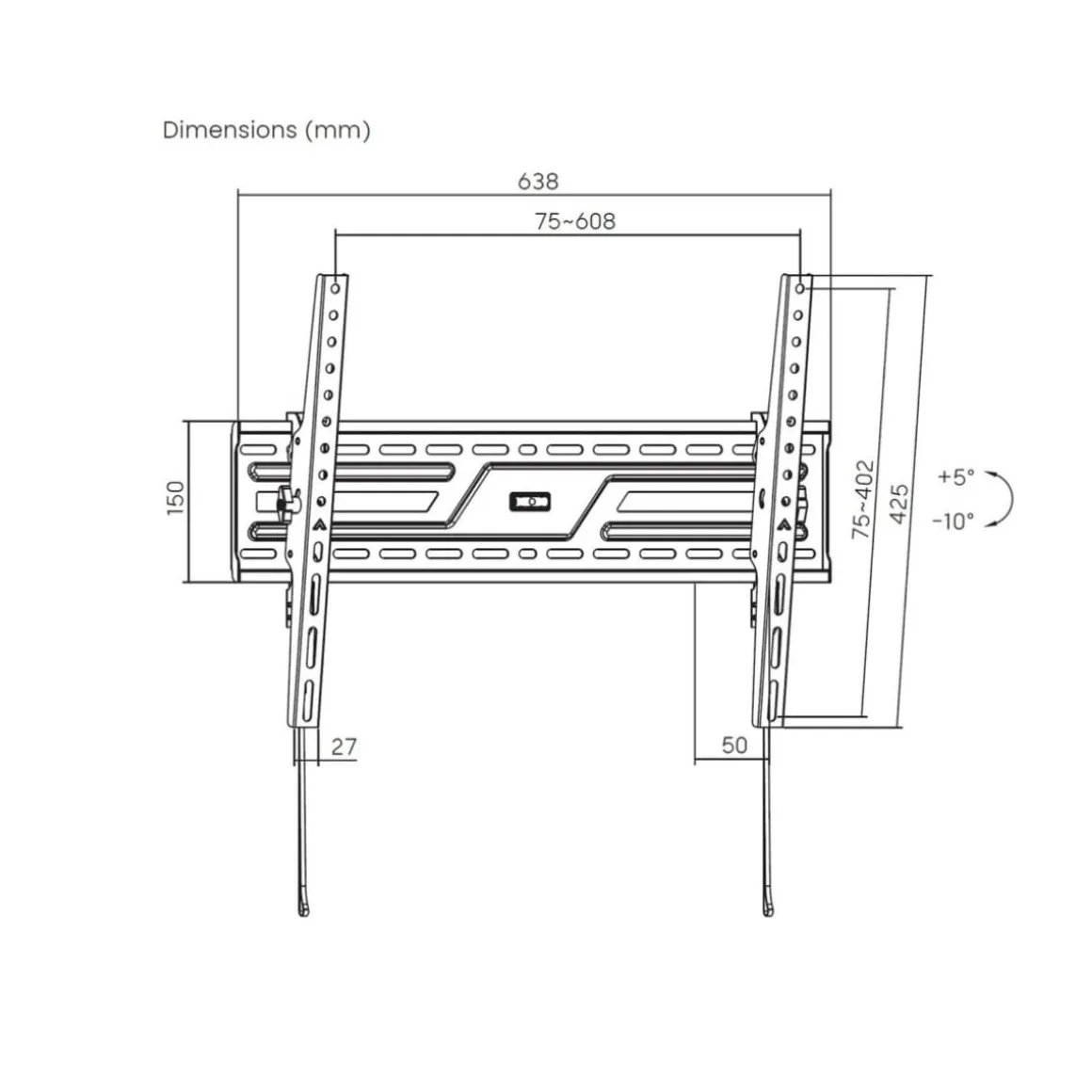 Soporte de TV Aisens WT86T-315 37"-86" inclinable para pared negro