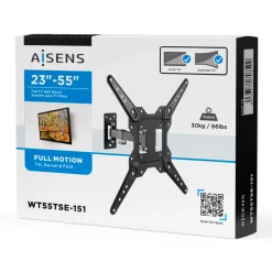 Soporte de TV Aisens WT55TSE-151 23''-55'' inclinable y pivotable negro