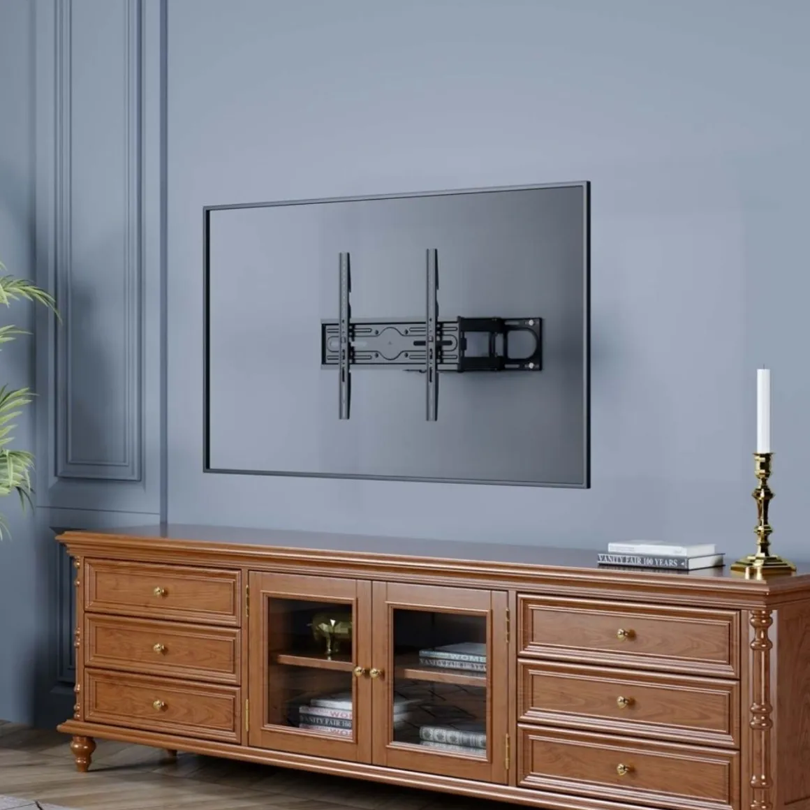 Soporte de TV Aisens WT70TSLE-325 32"-70" giratorio + inclinable + nivelable para pared negro