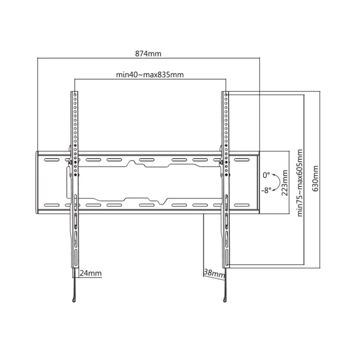 Soporte de TV Eco Aisens inclinable 55’’-90’’ negro