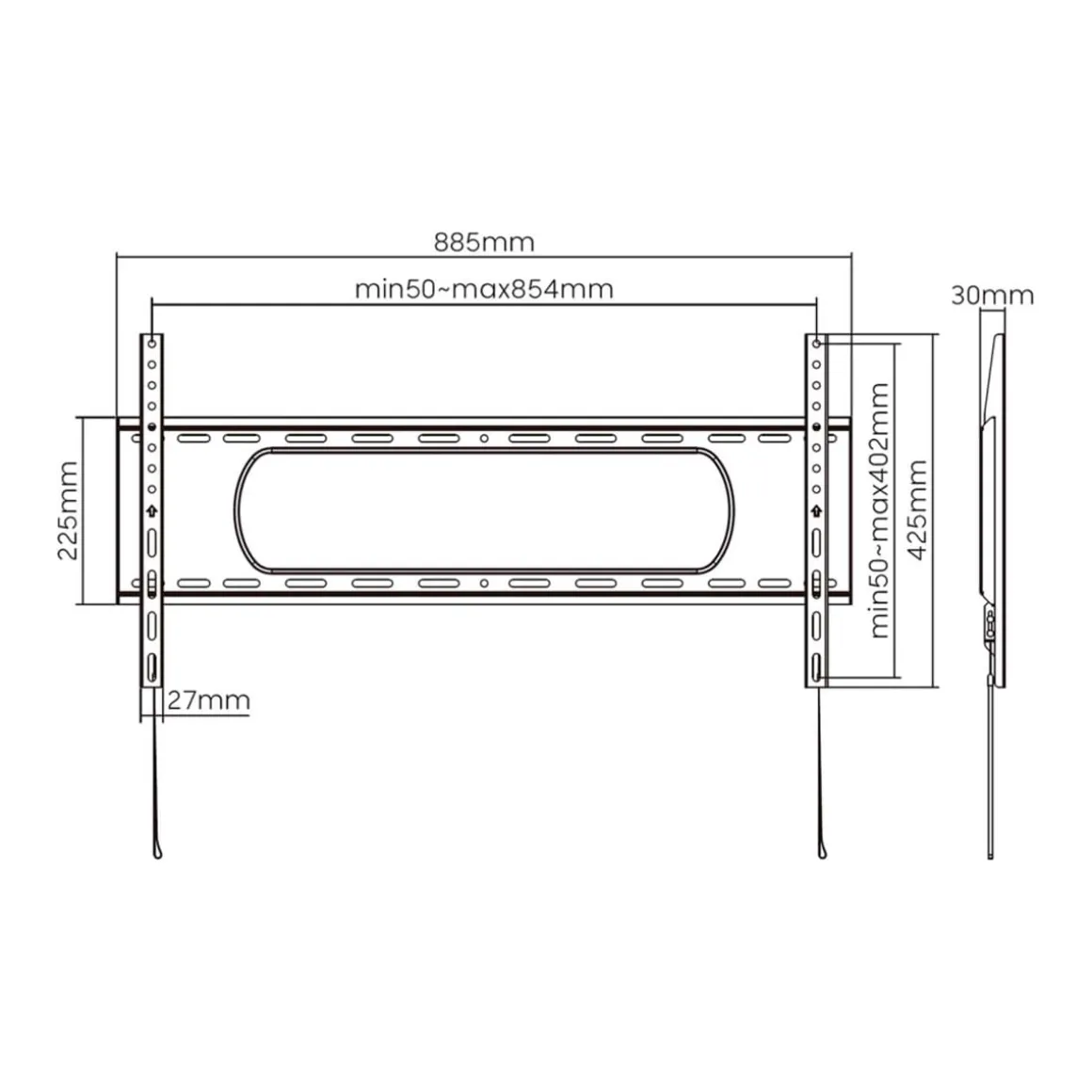 Soporte de TV fijo Aisens WT90F-239 43''-90'' compatible con monitores negro