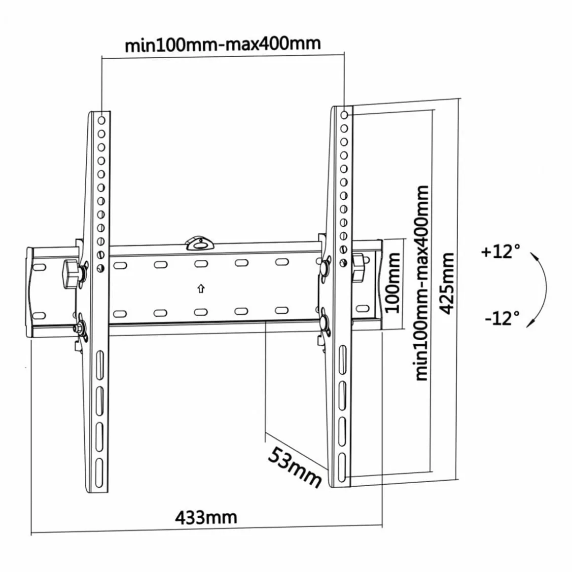 Soporte de TV fijo Aisens WT55T-015 32''-55'' inclinable negro