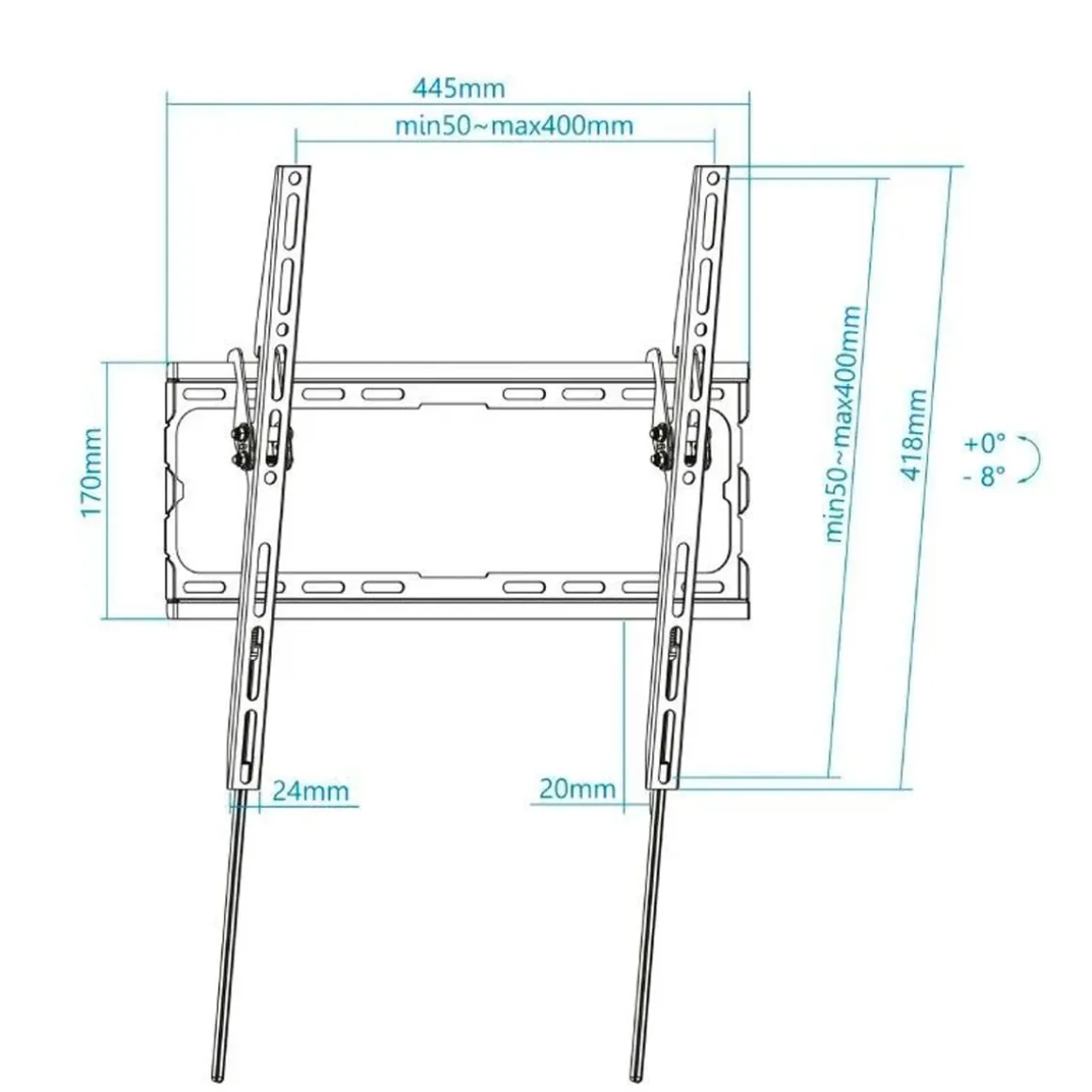 Soporte de TV fijo TooQ LP1071T-B 32’’-70’’ inclinable negro