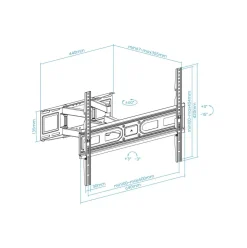 Soporte de TV LP7866TN-B 37’’-80’’ inclinable y giratorio negro