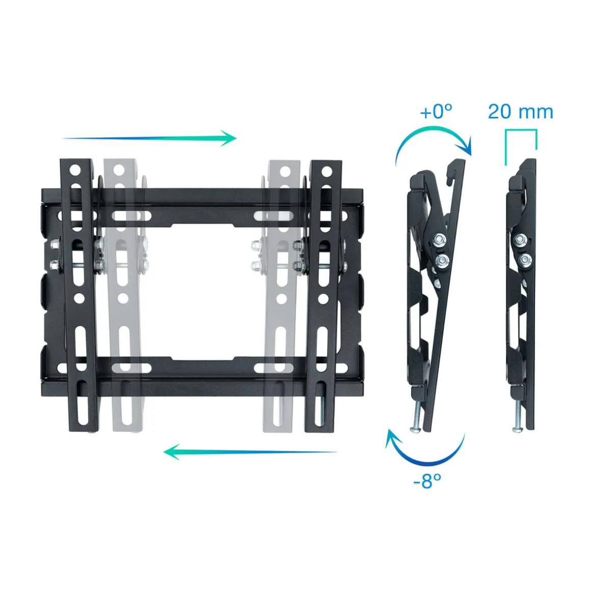 Soporte de TV TooQ LP1044T-B 23''-43'' inclinable negro