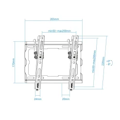 Soporte de TV TooQ LP1044T-B 23''-43'' inclinable negro