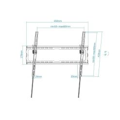 Soporte de TV TooQ LP1081T-B 37"-80" inclinable para pared negro