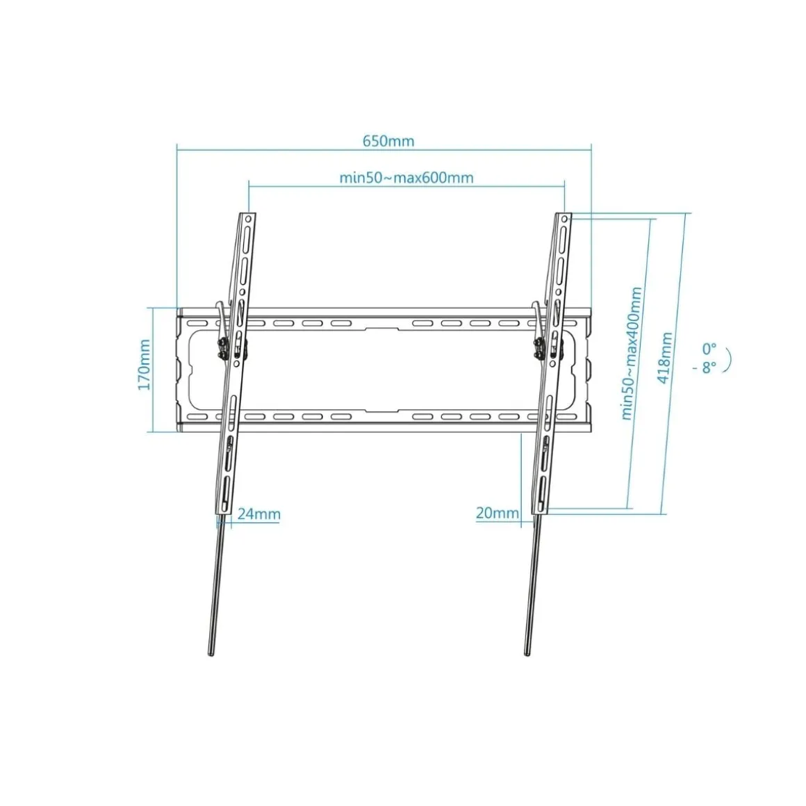 Soporte de TV TooQ LP1081T-B 37"-80" inclinable para pared negro