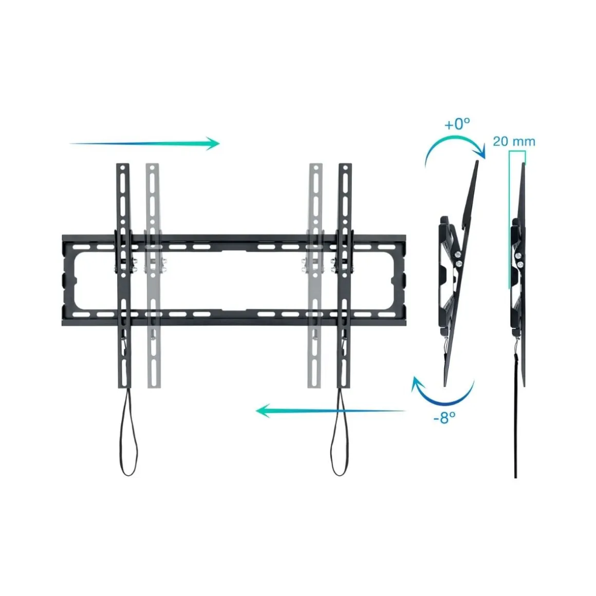 Soporte de TV TooQ LP1081T-B 37"-80" inclinable para pared negro
