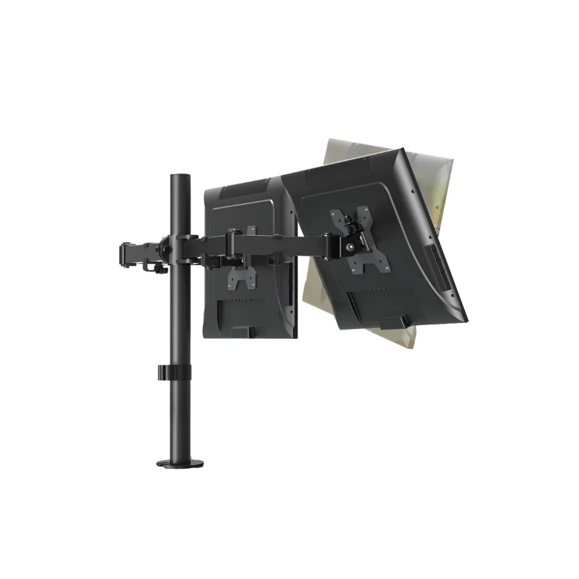 Soporte doble para monitor 14-32’’ rotación + inclinación negro
