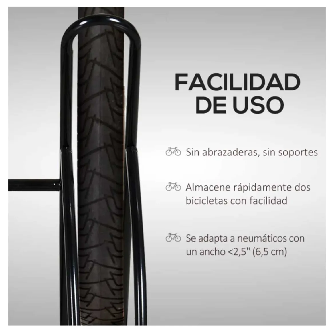 Soporte Homcom de estacionamiento para 2 bicicletas negro 57x60x54 cm