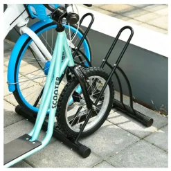 Soporte Homcom de estacionamiento para 2 bicicletas negro 57x60x54 cm