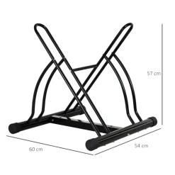Soporte Homcom de estacionamiento para 2 bicicletas negro 57x60x54 cm
