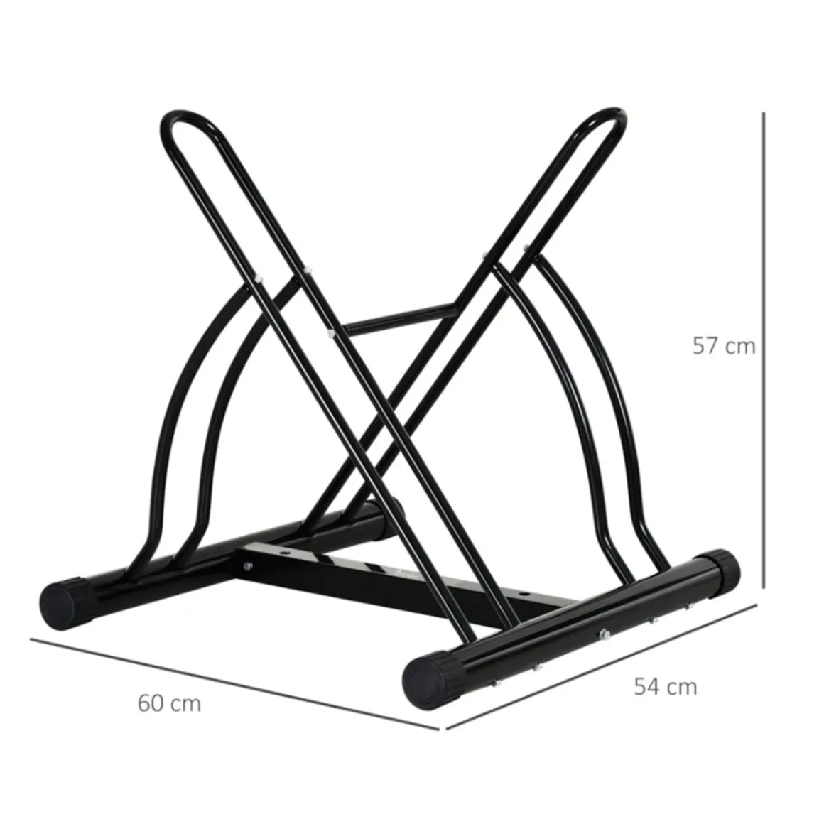 Soporte Homcom de estacionamiento para 2 bicicletas negro 57x60x54 cm