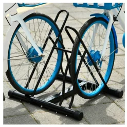 Soporte Homcom de estacionamiento para 2 bicicletas negro 57x60x54 cm