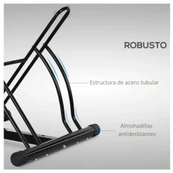 Soporte Homcom de estacionamiento para 2 bicicletas negro 57x60x54 cm