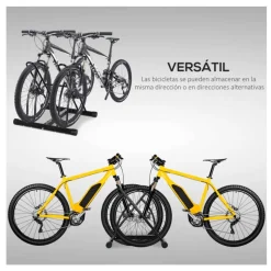 Soporte Homcom de estacionamiento para 2 bicicletas negro 57x60x54 cm