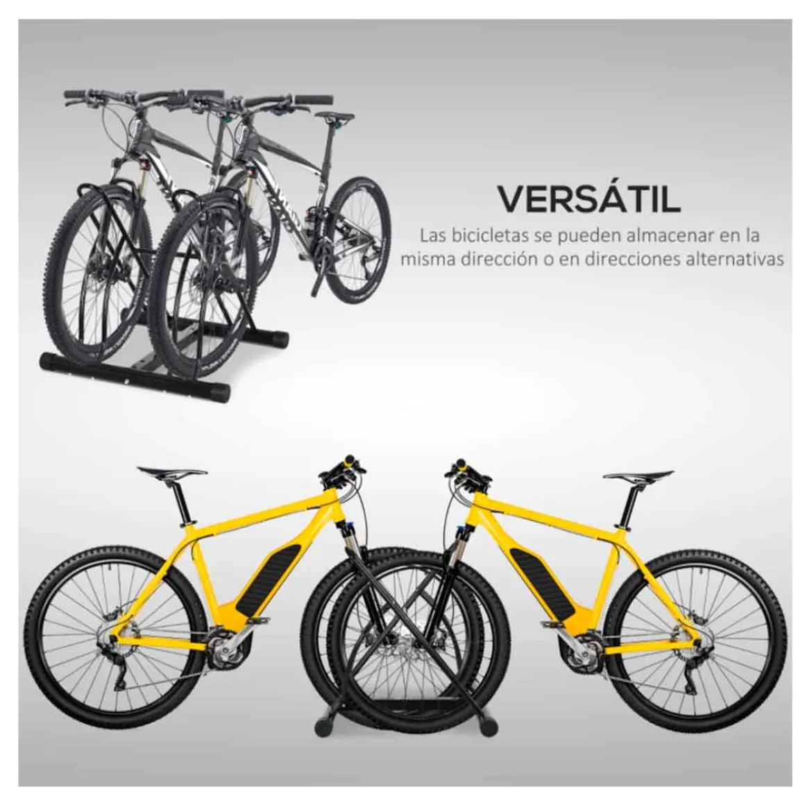 Soporte Homcom de estacionamiento para 2 bicicletas negro 57x60x54 cm