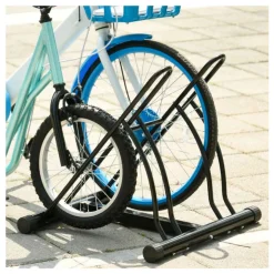Soporte Homcom de estacionamiento para 2 bicicletas negro 57x60x54 cm