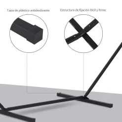Soporte para hamaca Ghio Outsunny 120kg negro 112x360x92 cm