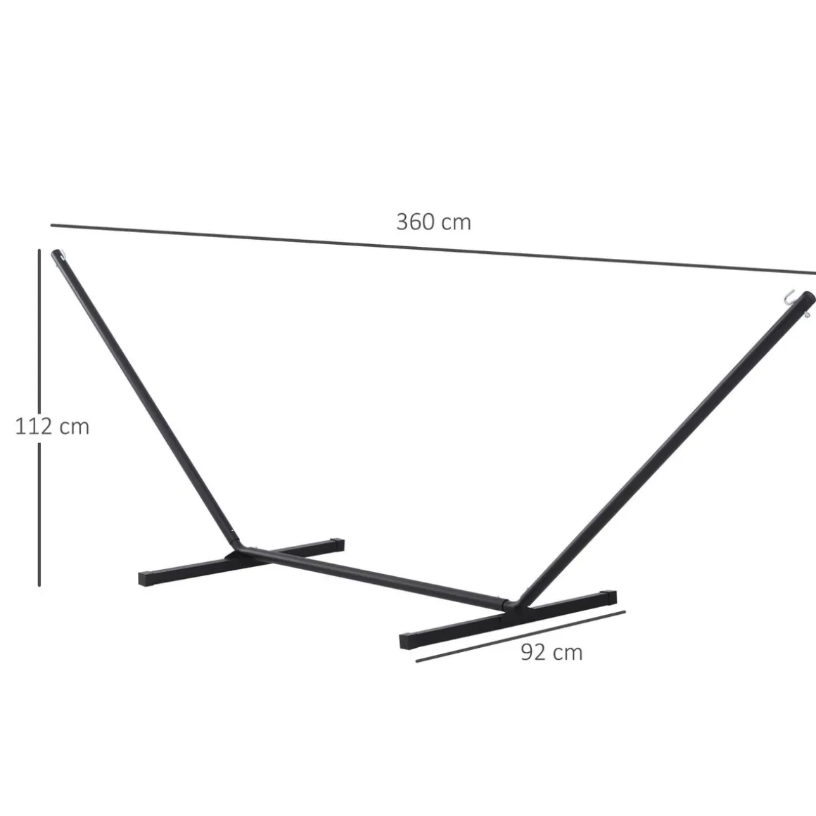 Soporte para hamaca Ghio Outsunny 120kg negro 112x360x92 cm