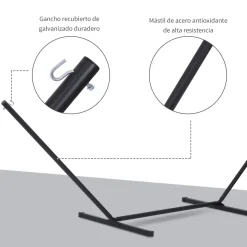 Soporte para hamaca Ghio Outsunny 120kg negro 112x360x92 cm