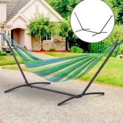 Soporte para hamaca Outsunny universal negro 110x280x120 cm