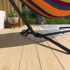 Soporte para hamacas Kea Outsunny 6 niveles de ajuste negro 115x290x120 cm