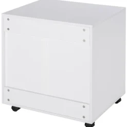 Soporte para impresora Homcom con ruedas+estantes blanco 65,5x60x50 cm