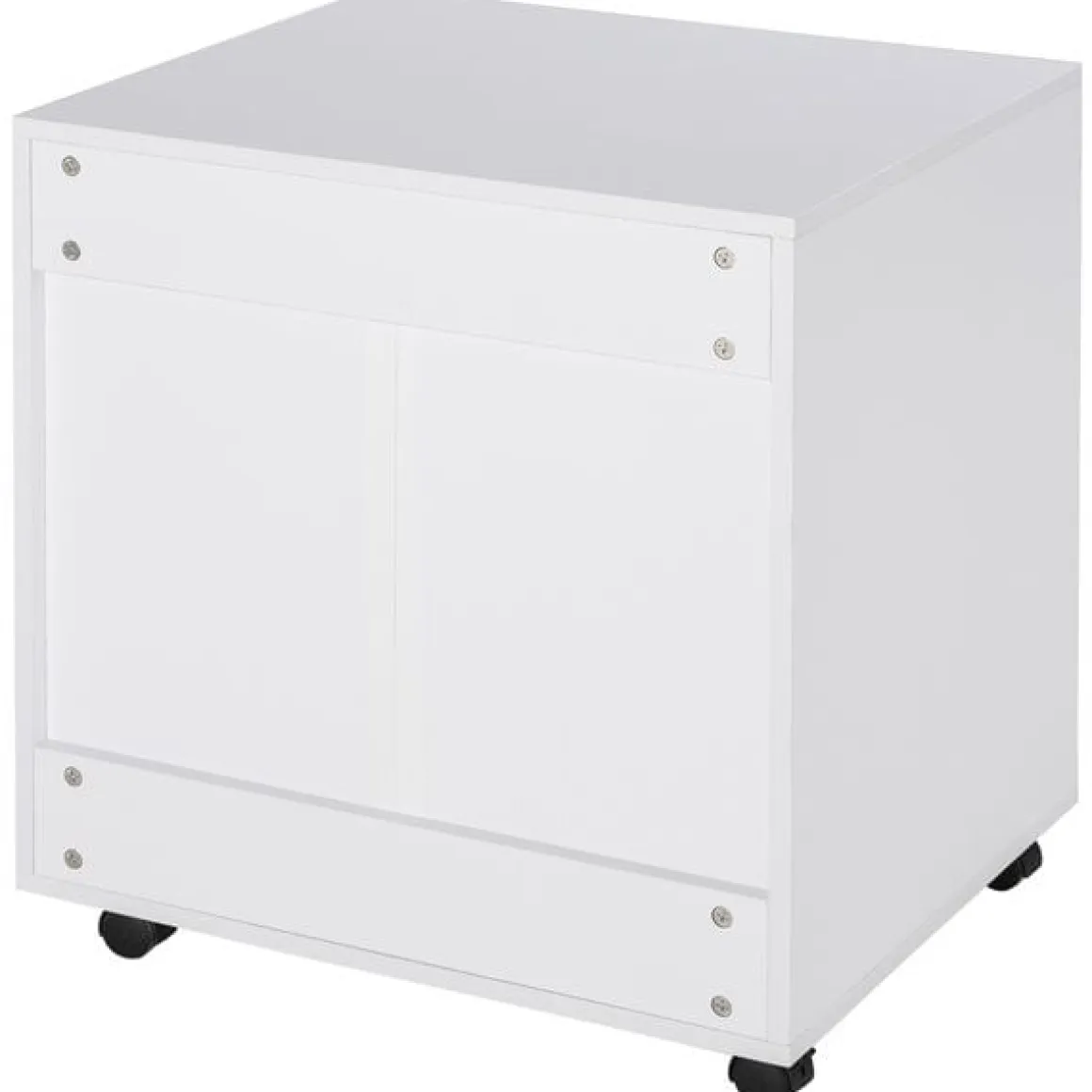 Soporte para impresora Homcom con ruedas+estantes blanco 65,5x60x50 cm