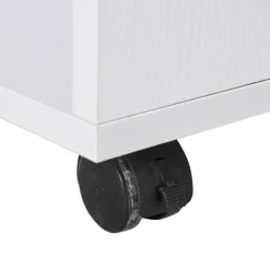 Soporte para impresora Homcom con ruedas+estantes blanco 65,5x60x50 cm